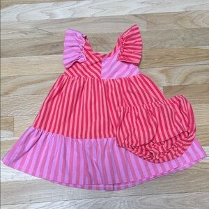 iris & ivy Pink and Purple Striped Kids Dress